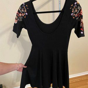 Free People Floral Embroidered A-Line Dress